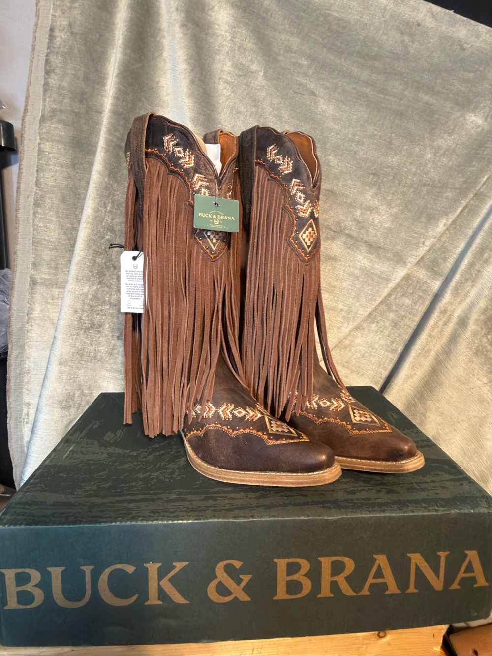 Buck & Brana *NEW* Franny Crack Women's Boot w/Fringe in Honey. Size 8.5 - Picture 15 of 16